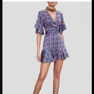 Alexis Varner Floral belted mini dress